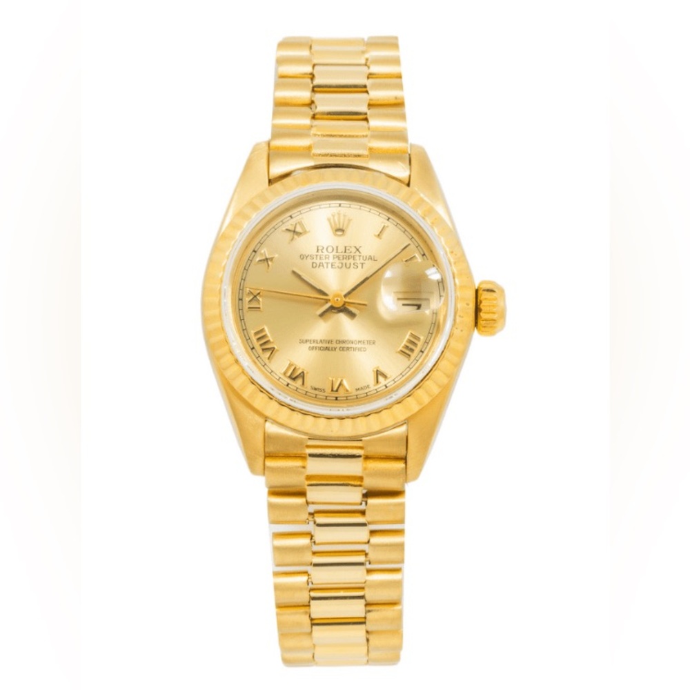Rolex 18k Gold Presidential Bracelet Watch Champagne Roman Dial Automatic 26mm